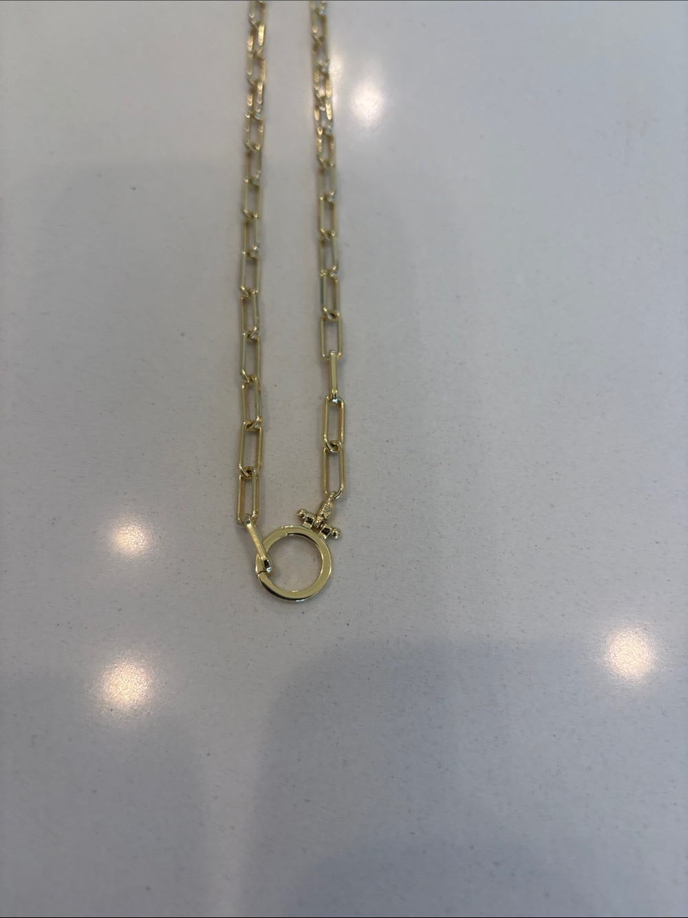 Gorjana Gold Plated Paperclip Chain Necklace with Spring Ring - Picture 2 of 3